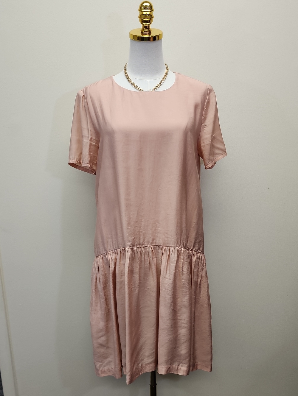 Samsoe Samsoe Blush Pink Drop Waist Midi Dress Size Small